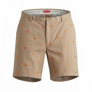 The Tiger Sports Shop Clemson Tigers Khaki Shorts Mens 44 Embroidered Paw Prints